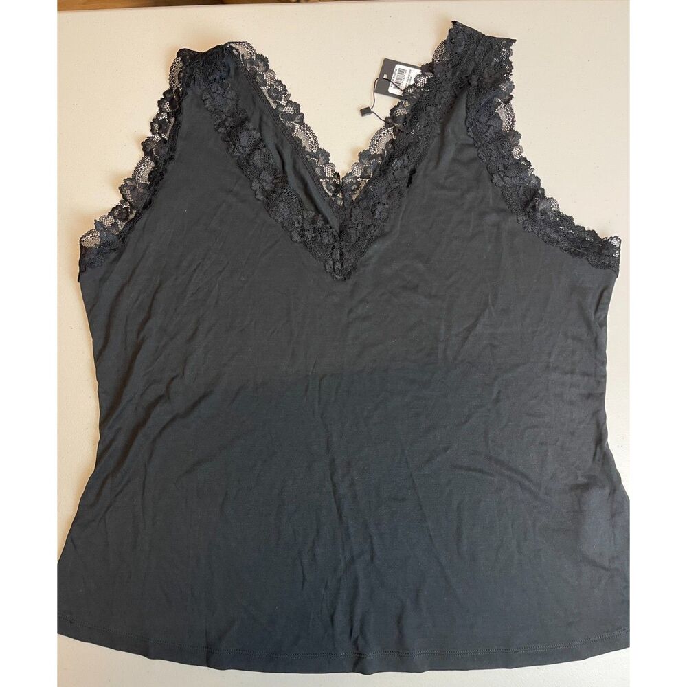 Vero Moda Black Lace Trim Cami – Size XL, Feminine & Chic (NWT)